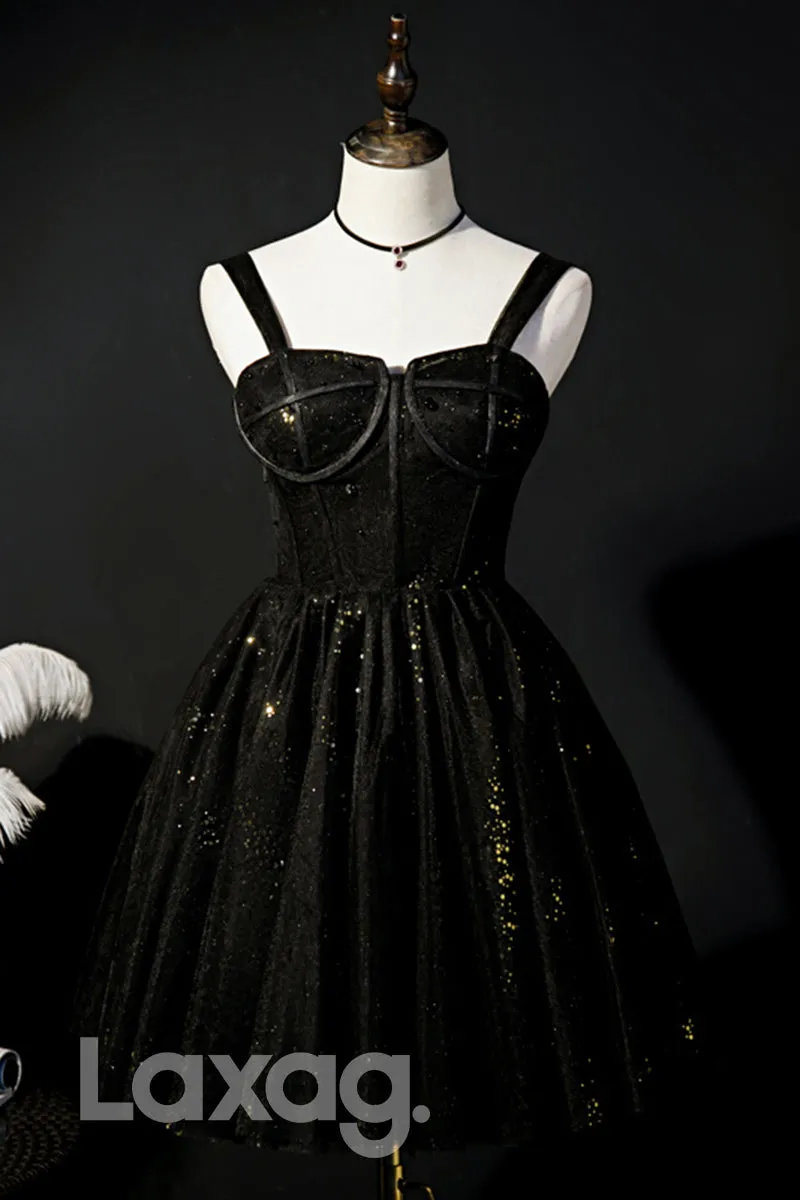 12191 - Double Straps Sparkly Short Homecoming Dress