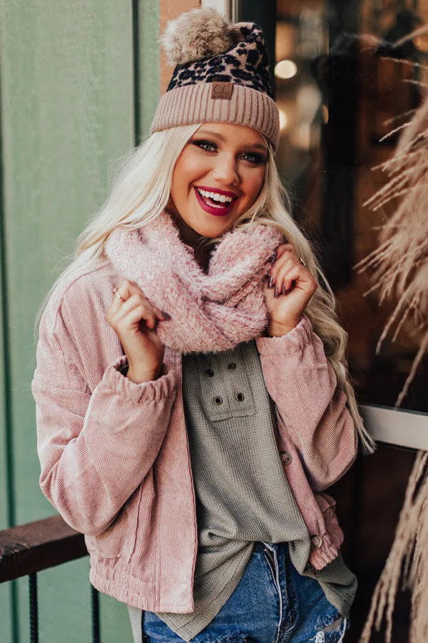 Chilly Vibes Chenille Infinity Scarf in Blush
