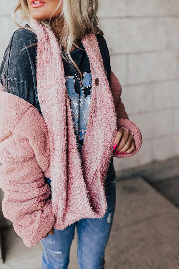 Chilly Vibes Chenille Infinity Scarf in Blush
