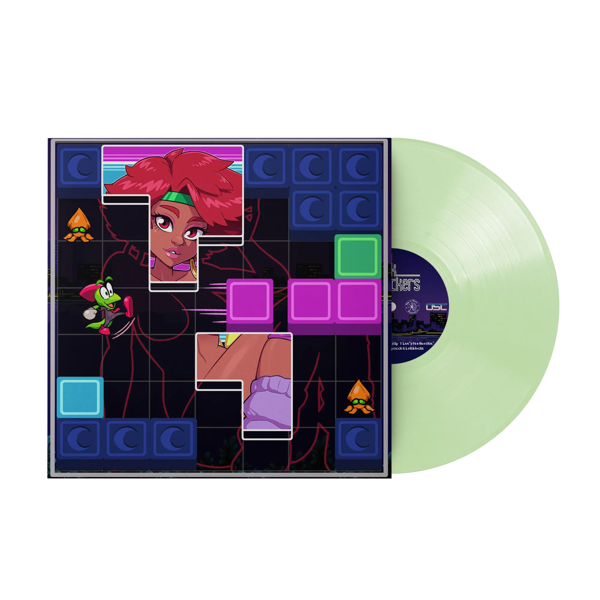 CrawlCo Block Knockers (Original Video Game Soundtrack) - Opus Science Collective (1xLP Vinyl Record) - Glow in the Dark Vinyl