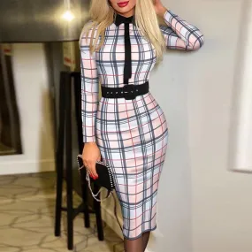 Elegant Floral Printed Autumn Party Dress