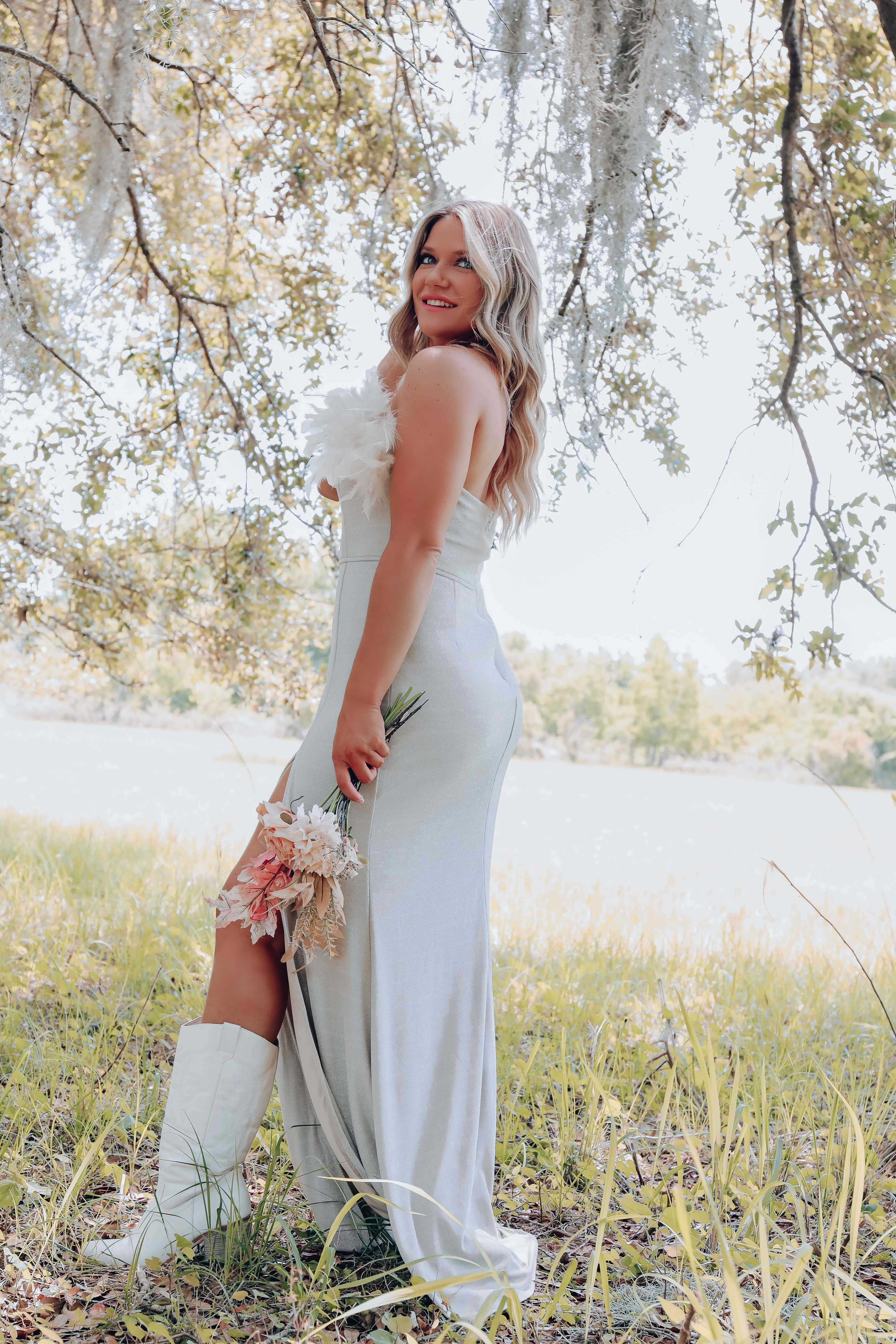 Evening Affair Strapless Bodycon Maxi Dress