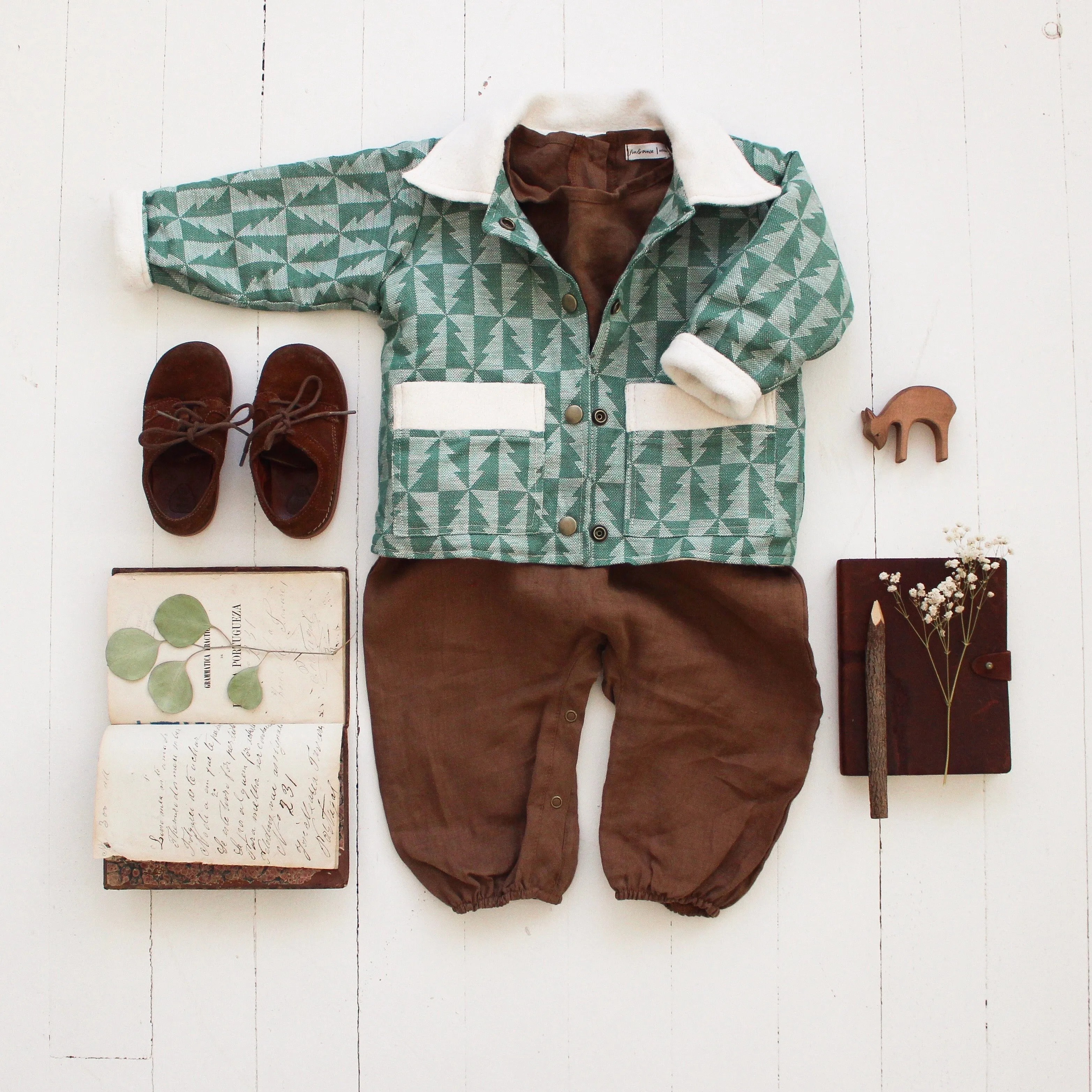 Fin and Vince - Sherpa Jacket (Pine Tree) - Only 6/12
