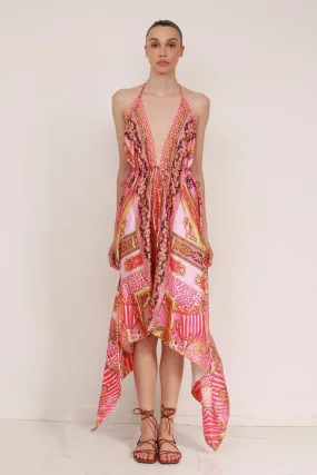 Fuchsia Scarf Dress for Women