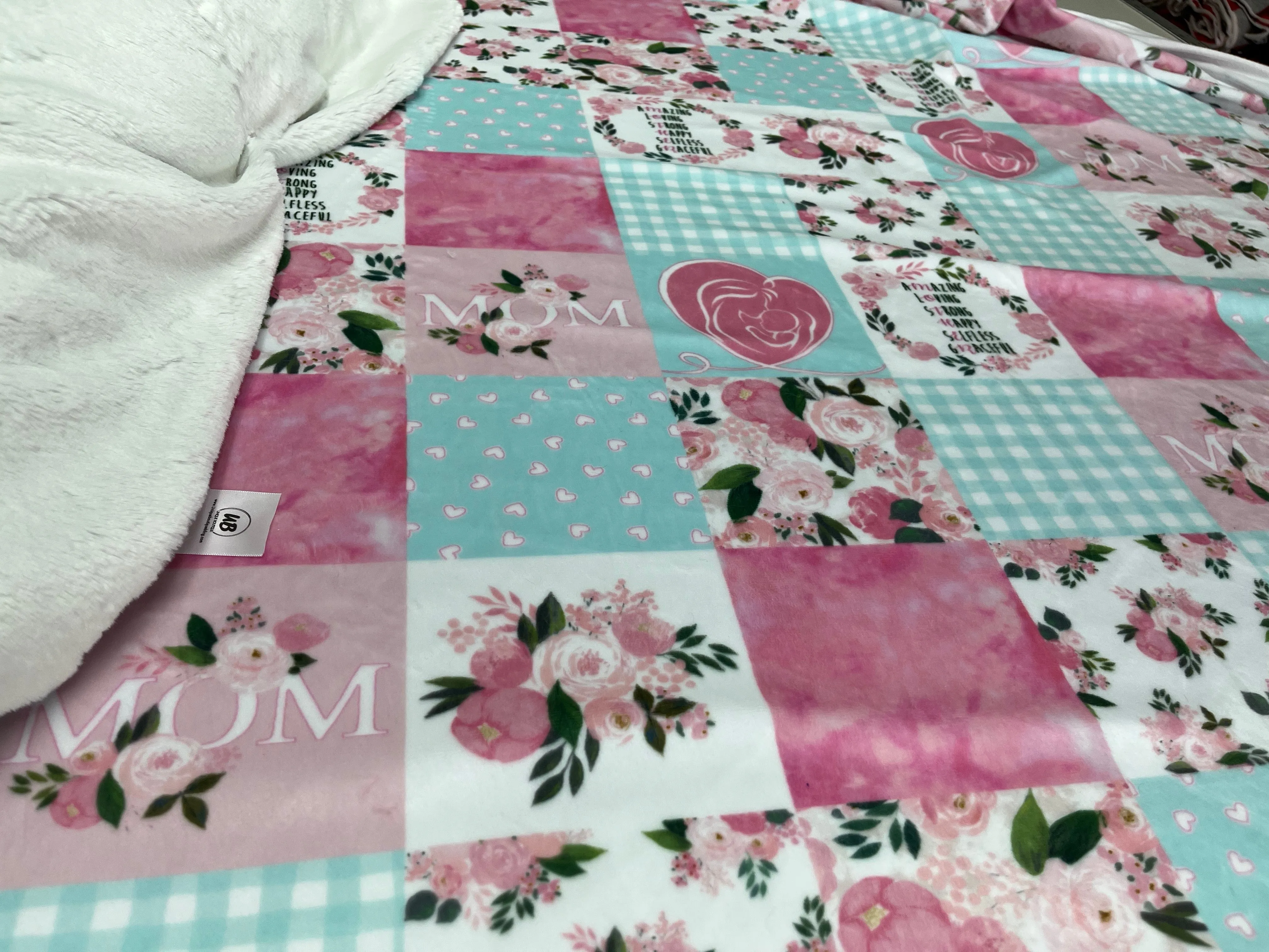 I Love Mom Minky Blanket Choose from MANY backing options in 3 sizes