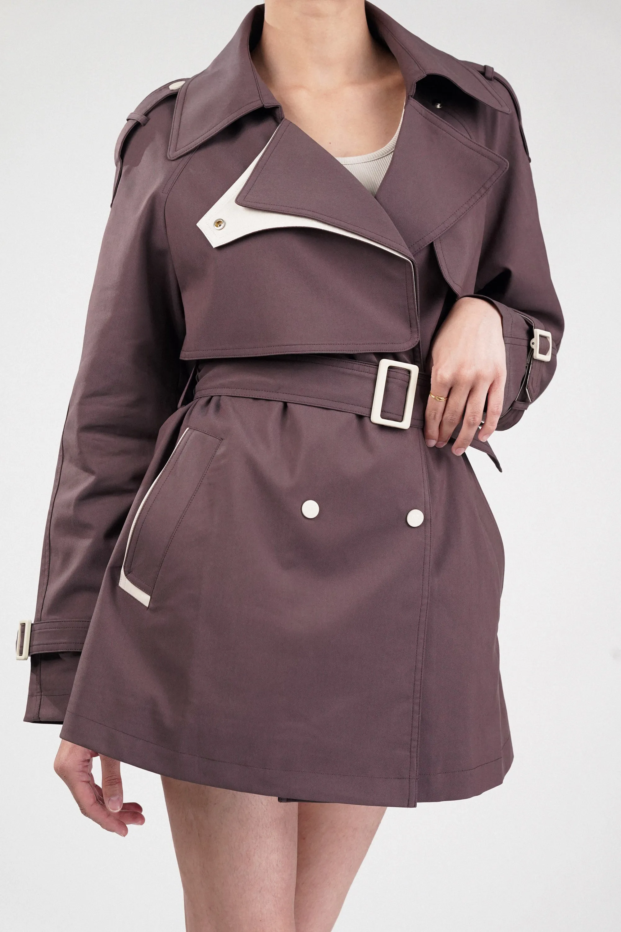 Mulberry Wine Trench Coat