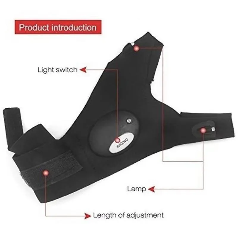 Outdoor LED Flashlight Glove, Camping Fishing Accessories, Gifts for Men Dad Husband Him