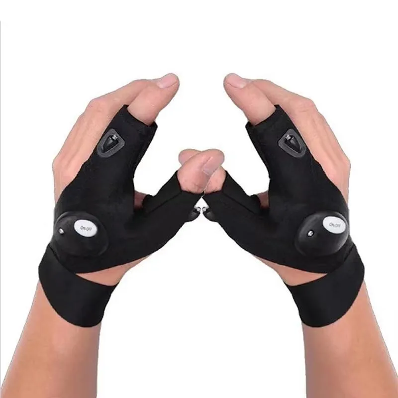 Outdoor LED Flashlight Glove, Camping Fishing Accessories, Gifts for Men Dad Husband Him