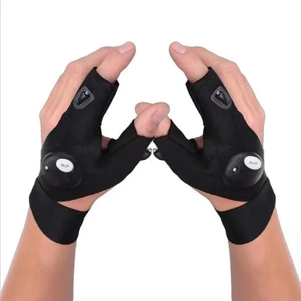 Outdoor LED Flashlight Glove, Camping Fishing Accessories, Gifts for Men Dad Husband Him