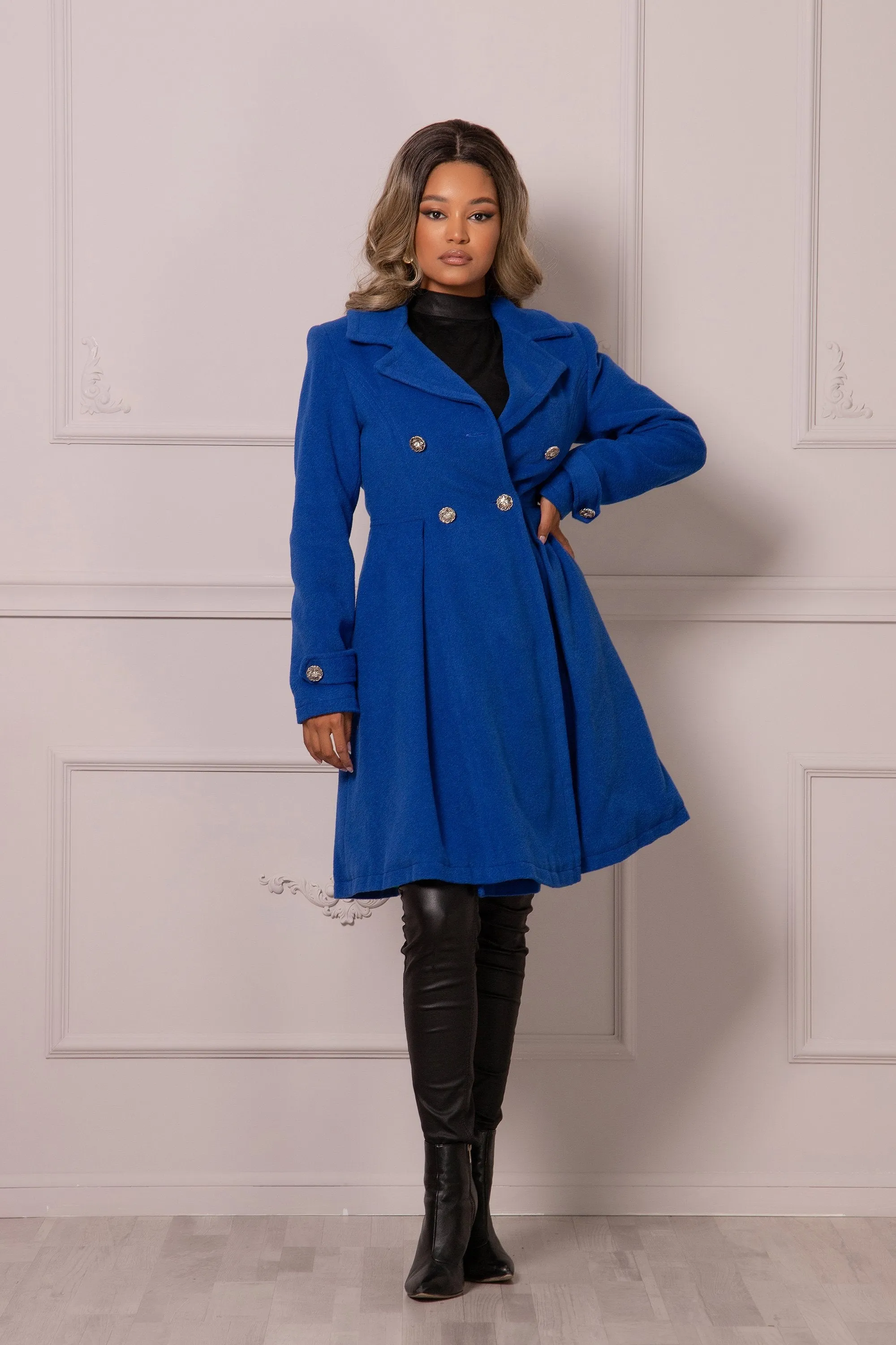 Royal Blue Midi Coat