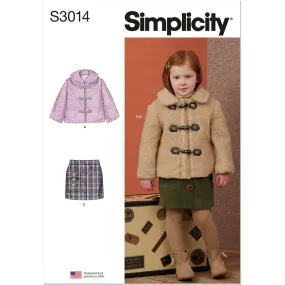 Simplicity Sewing Pattern S3014 Children's Jacket and Skirts